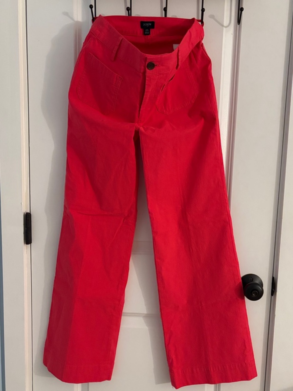 J. Crew Factory Bright Red Lizzy Wide-Leg Pants